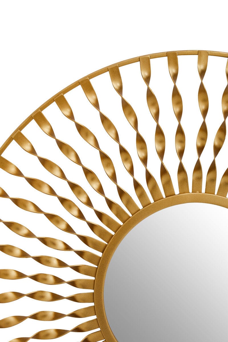 Hamilton Interiors Mirrors Matera Sunburst Gold Finish Metal Frame Round Wall Mirror House of Isabella UK