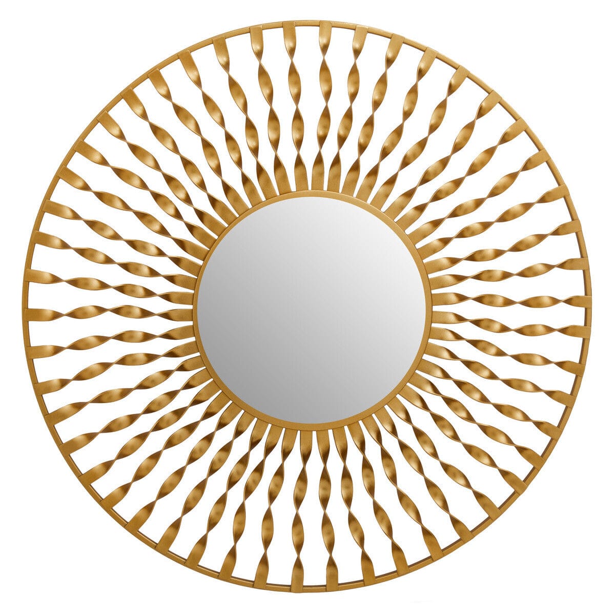 Hamilton Interiors Mirrors Matera Sunburst Gold Finish Metal Frame Round Wall Mirror House of Isabella UK