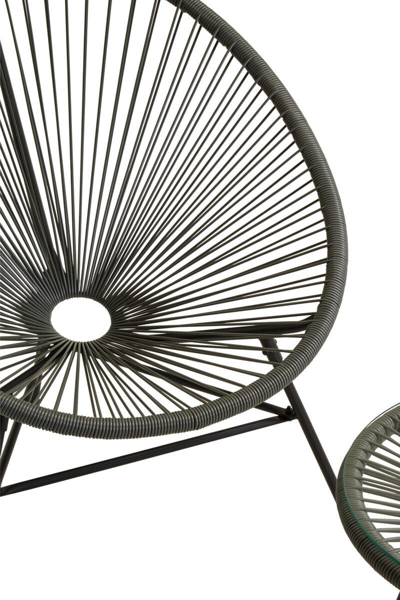 Hamilton Interiors Outdoors Miami Grey 3 Piece Rattan Patio Set House of Isabella UK