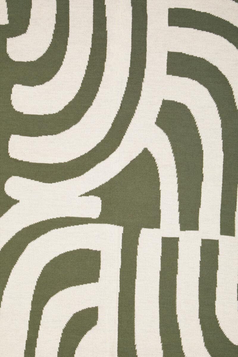 Hamilton Interiors Sleeping Bosie Ozella Natural And Green Throw House of Isabella UK