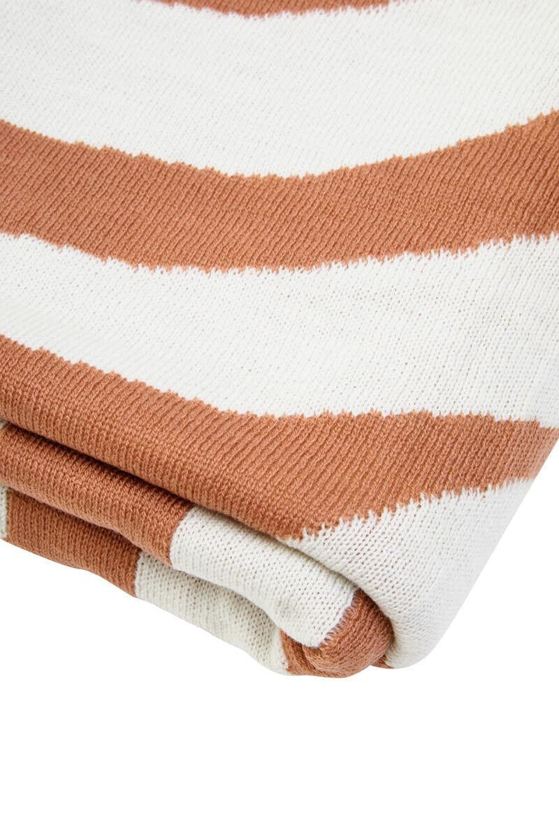 Hamilton Interiors Sleeping Bosie Ozella Natural And Terracotta Throw House of Isabella UK