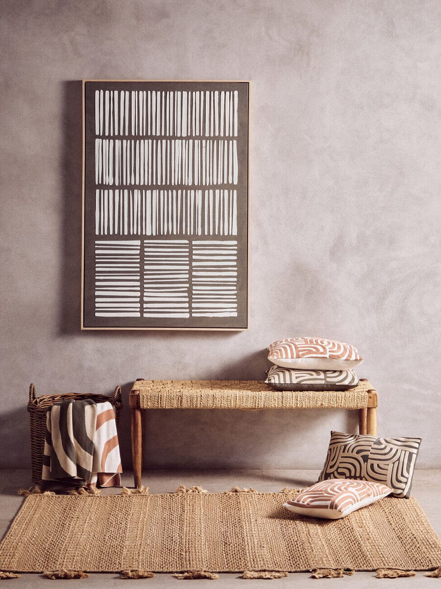 Hamilton Interiors Sleeping Bosie Ozella Natural And Terracotta Throw House of Isabella UK