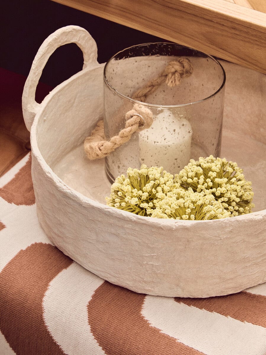 Hamilton Interiors Sleeping Bosie Ozella Natural And Terracotta Throw House of Isabella UK