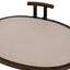 Arunya Oval Cocktail Table Dorato and Pumice Leather