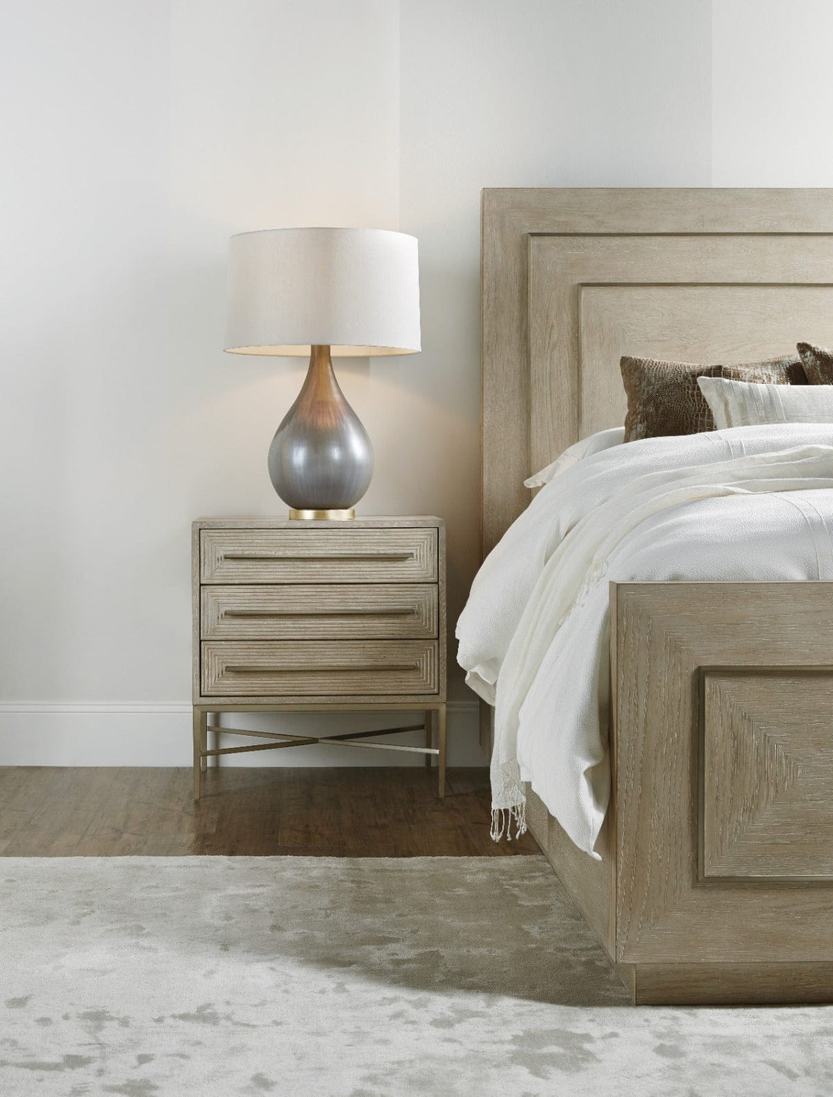 Hooker Sleeping Cascade Three-Drawer Bedside Table House of Isabella UK