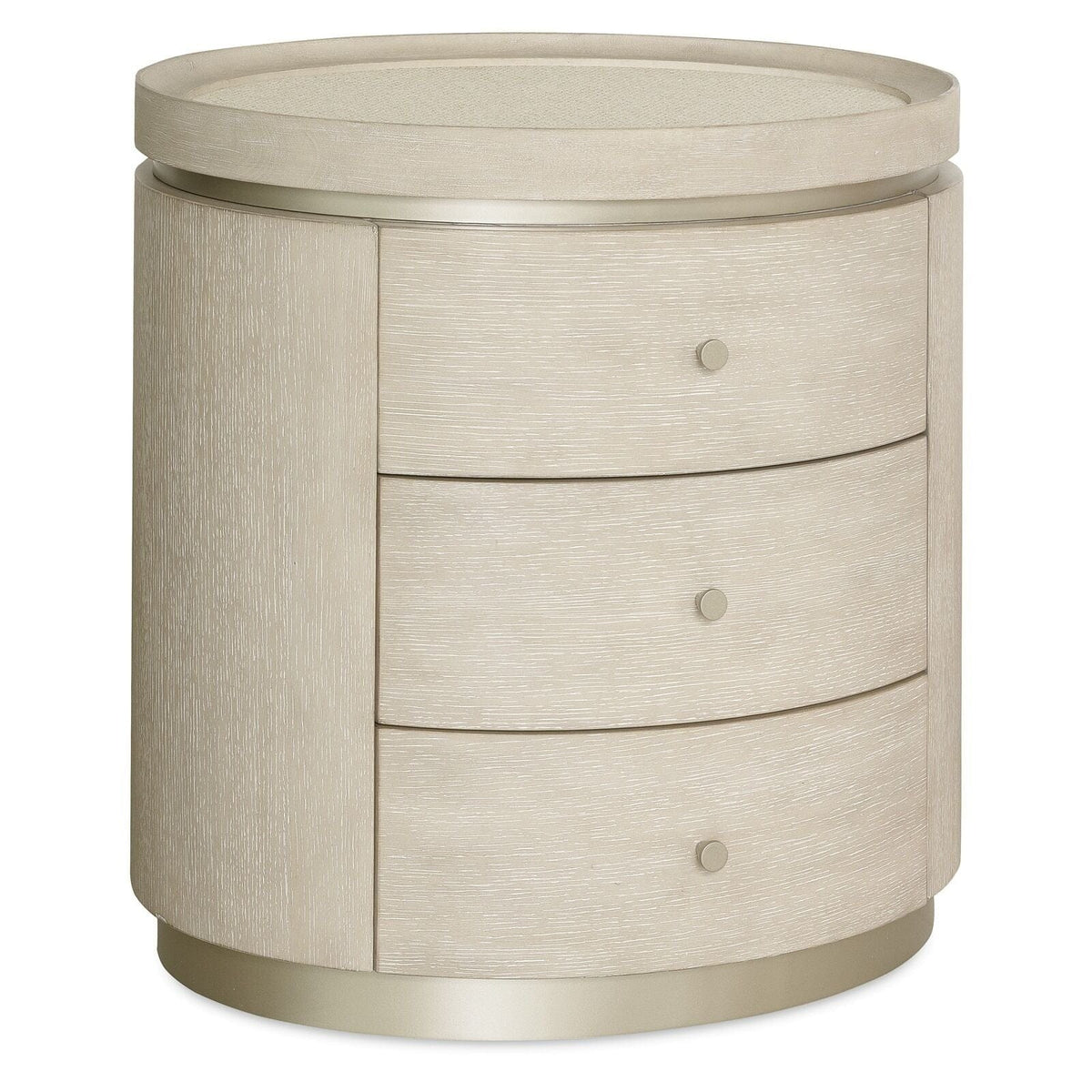 Hooker Sleeping Coastal Breeze 3 Drawer Oval Bedside Table House of Isabella UK