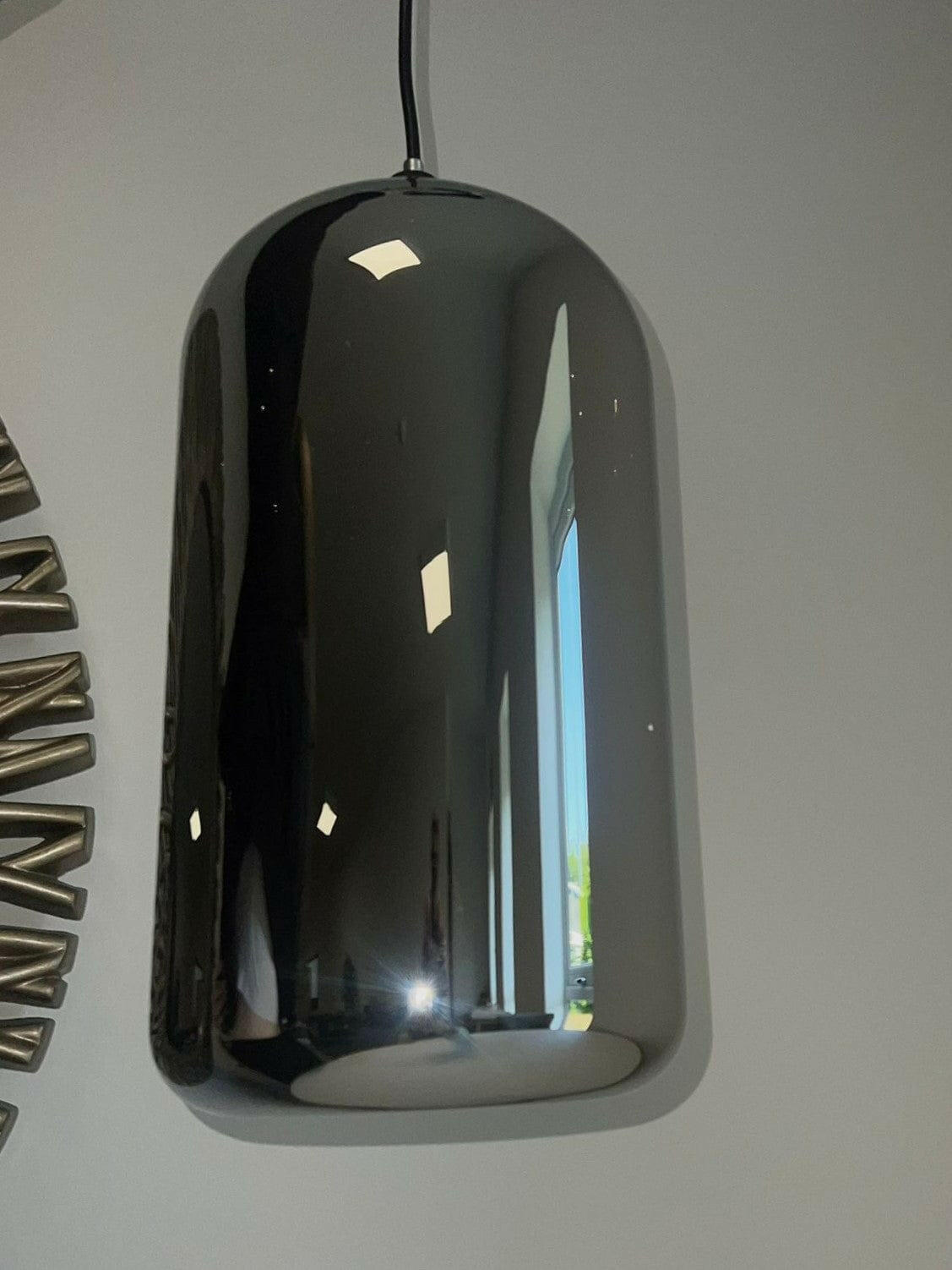 DISTRICT Satin Black Smoke Pendant 1 | OUTLET.