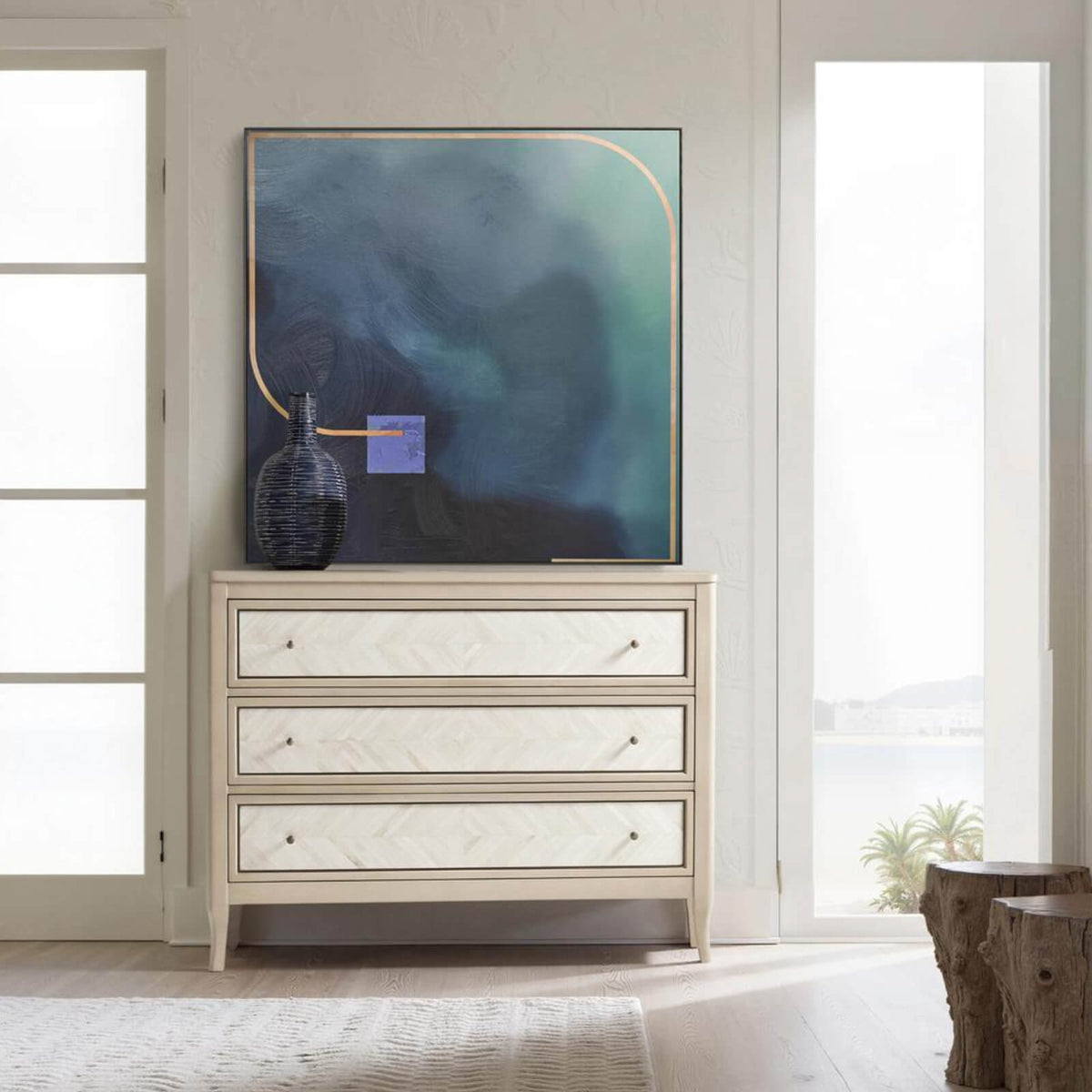 Jonathan Charles Accessories Aqua Wash Framed Canvas House of Isabella UK