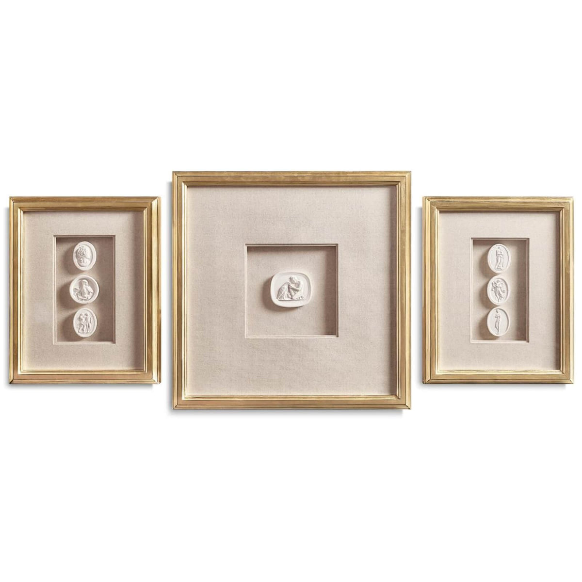 Jonathan Charles Accessories Cameo Profiles Shadow Boxes - Set of 3 House of Isabella UK