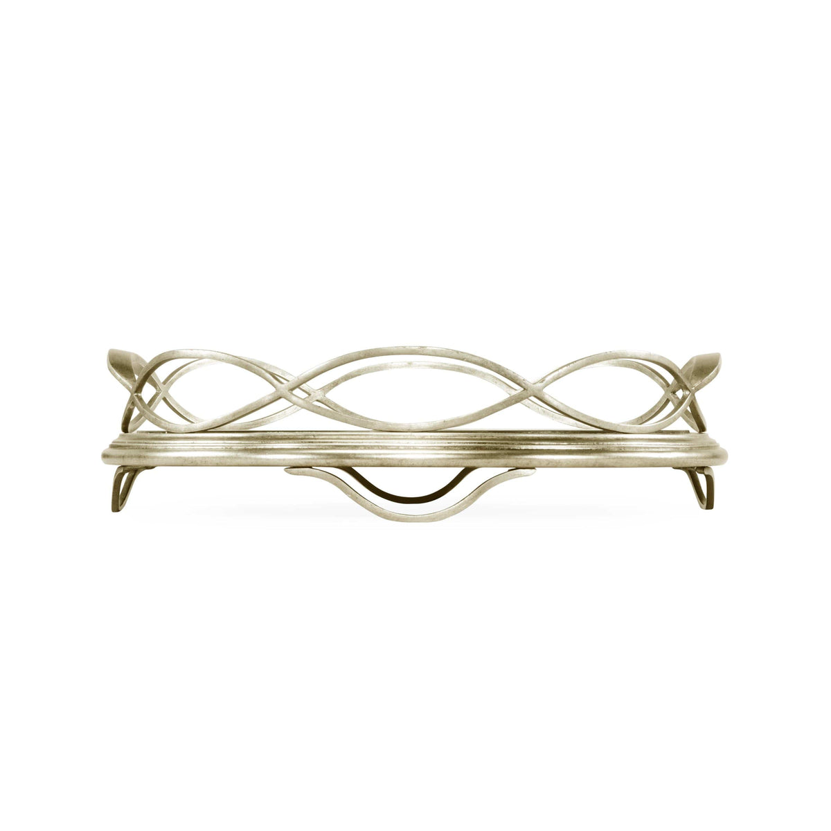 Jonathan Charles Accessories Round Tray Interlaced in Eglomise - Silver House of Isabella UK