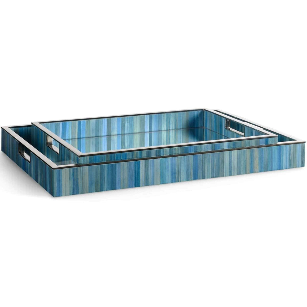 Jonathan Charles Accessories Sapphire Rectangular Tray - Set of 2 House of Isabella UK
