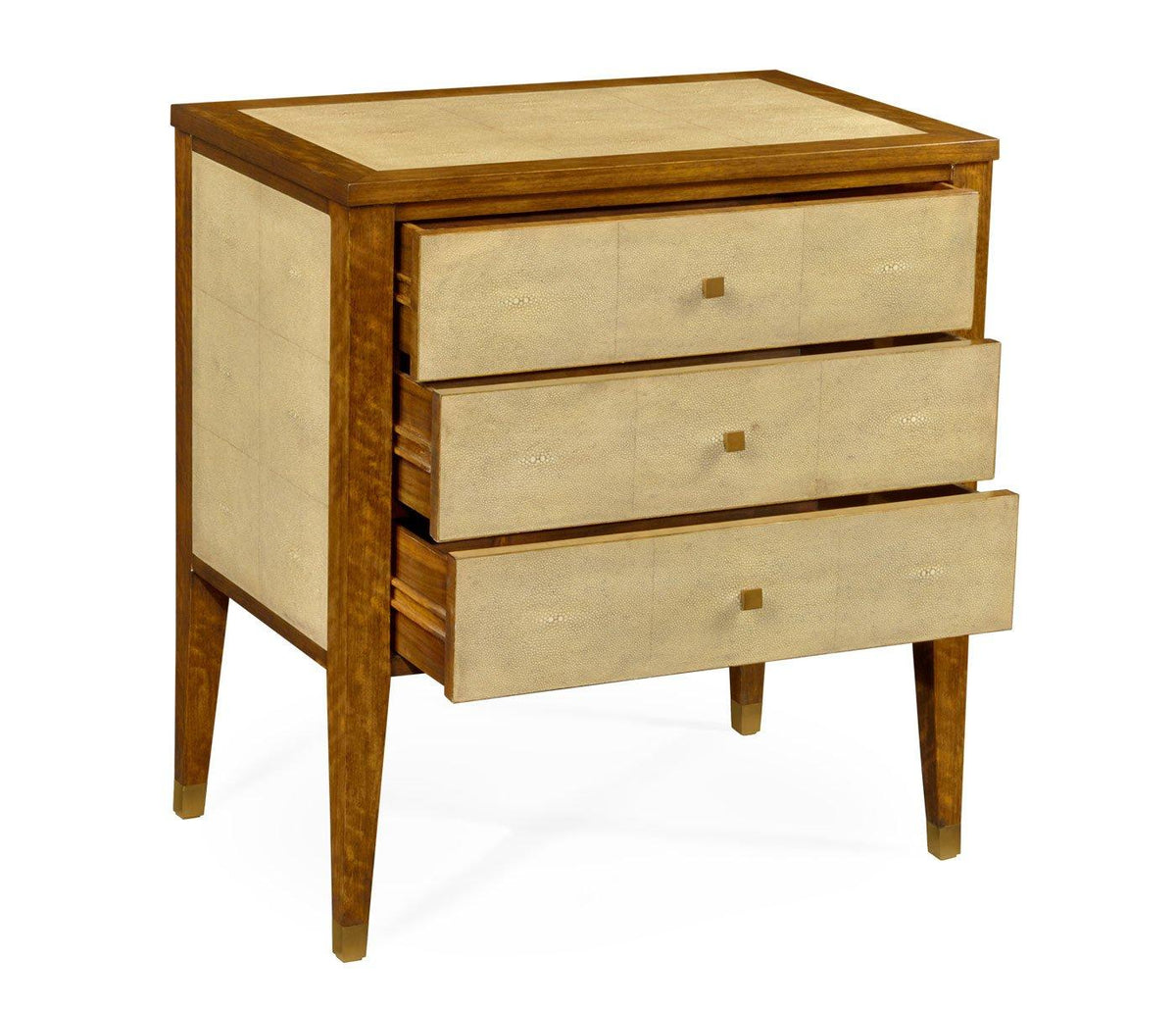 Jonathan Charles Bedroom Bedside Cabinet Ivory Faux Shagreen House of Isabella UK