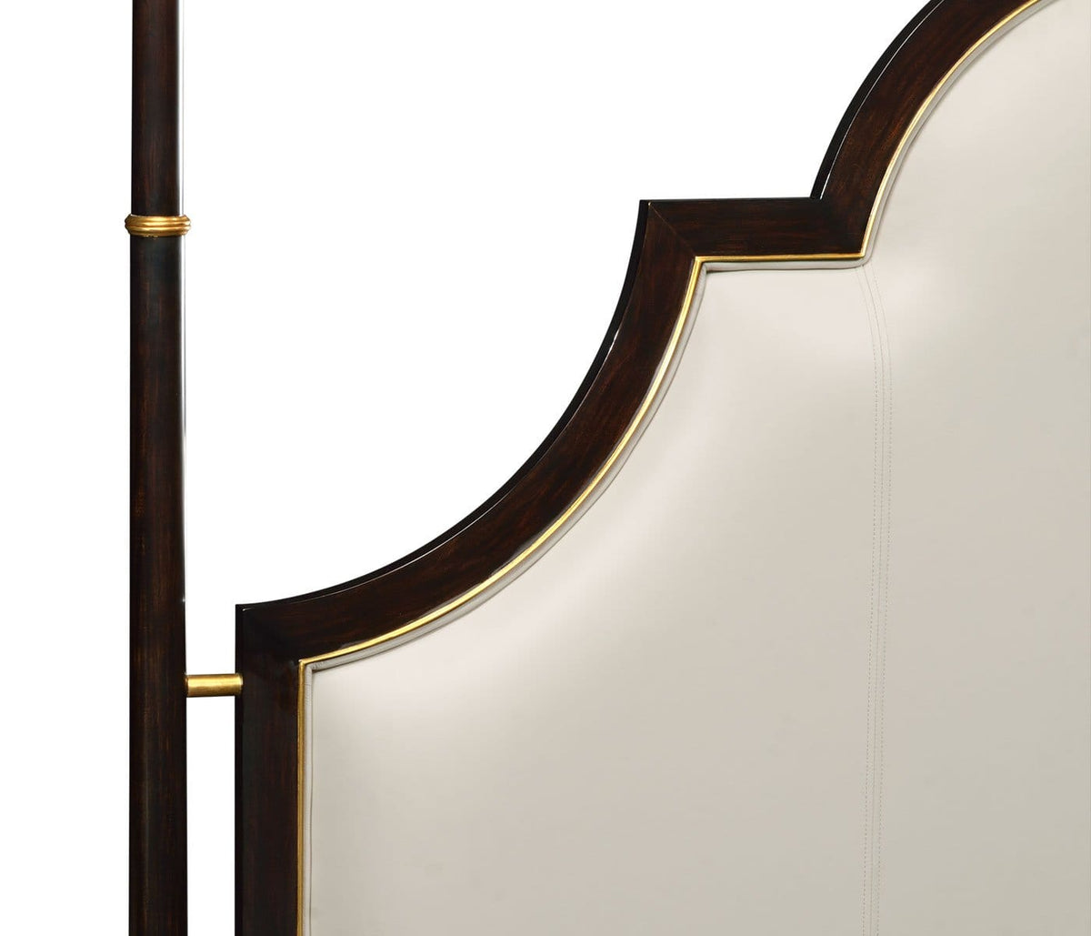 Jonathan Charles Bedroom Four Poster Ebonised & Gilded UK Super King Bed House of Isabella UK