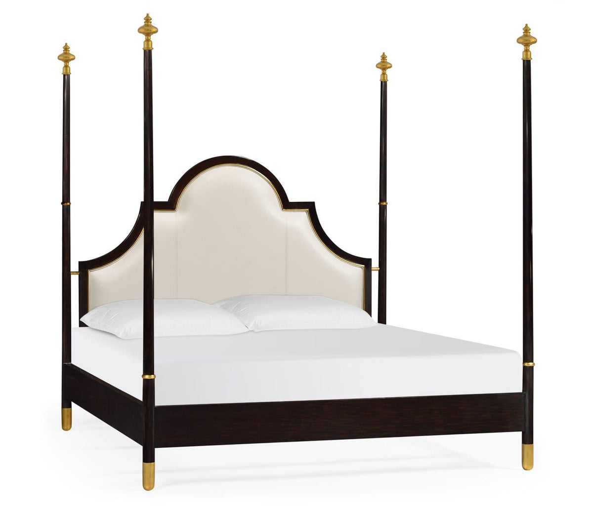 Jonathan Charles Bedroom Four Poster Ebonised & Gilded UK Super King Bed House of Isabella UK