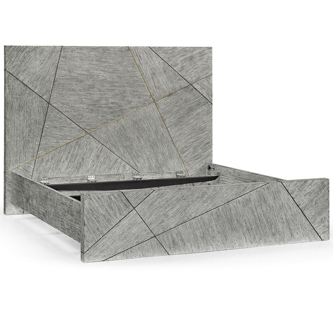 Jonathan Charles Bedroom King Bed Frame Geometric in Dark French Oak House of Isabella UK