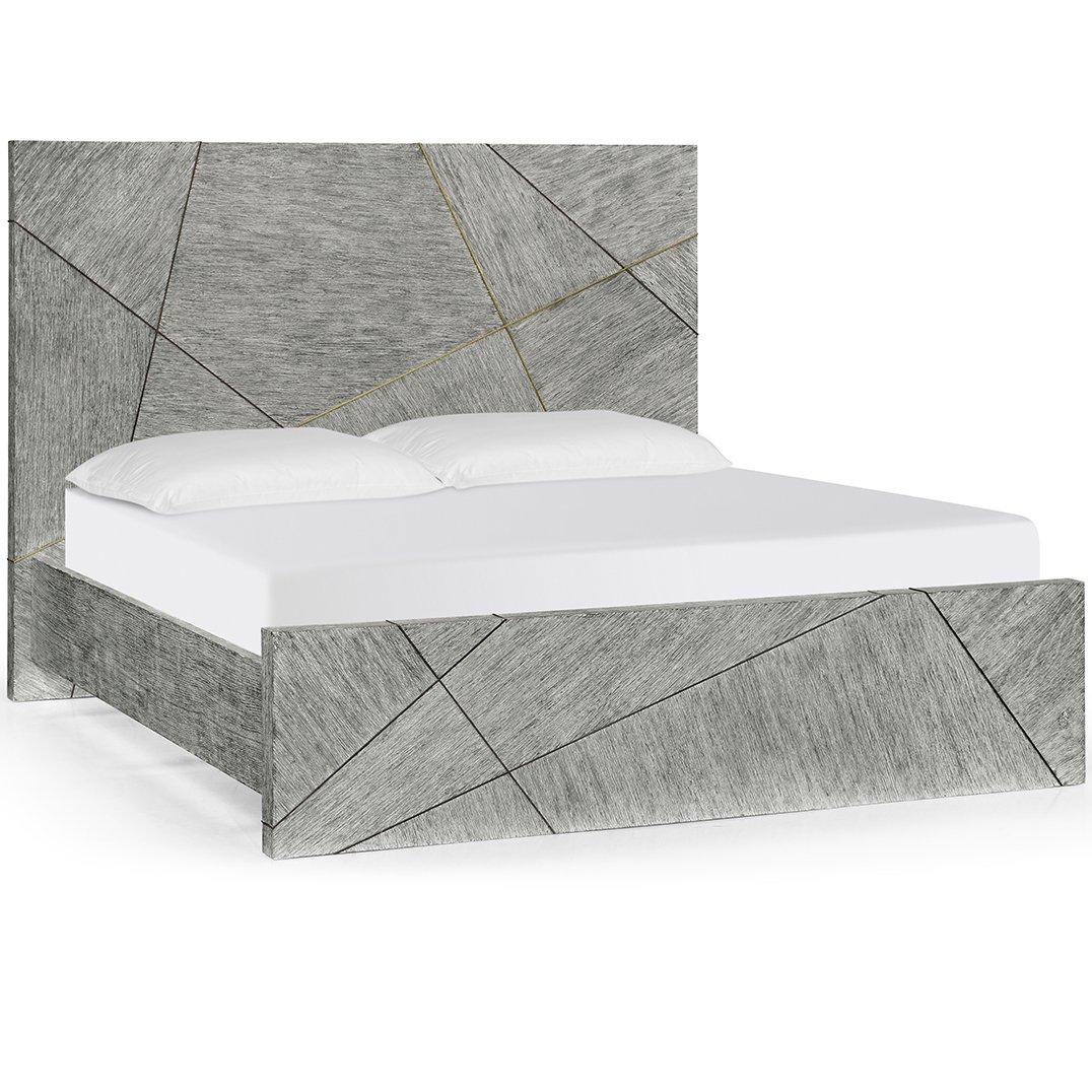 Jonathan Charles Bedroom King Bed Frame Geometric in Dark French Oak House of Isabella UK