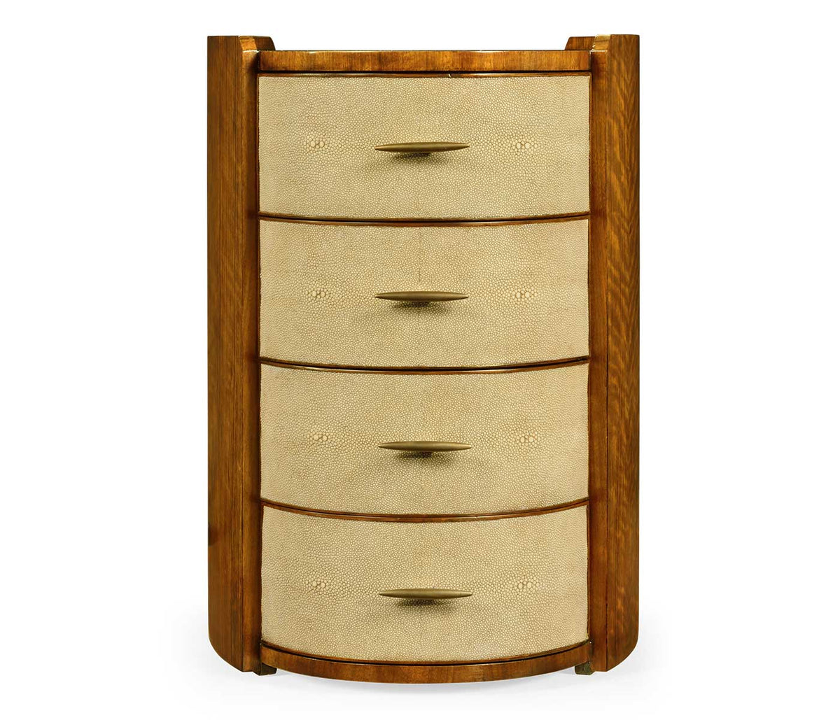 Jonathan Charles Bedroom Narrow Bedside Chest Ivory Faux Shagreen House of Isabella UK