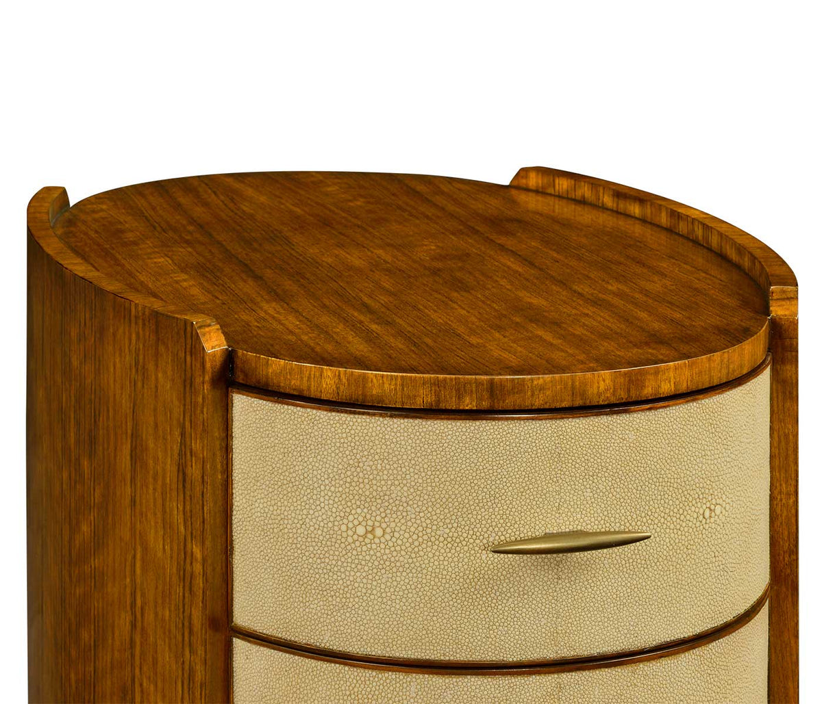 Jonathan Charles Bedroom Narrow Bedside Chest Ivory Faux Shagreen House of Isabella UK