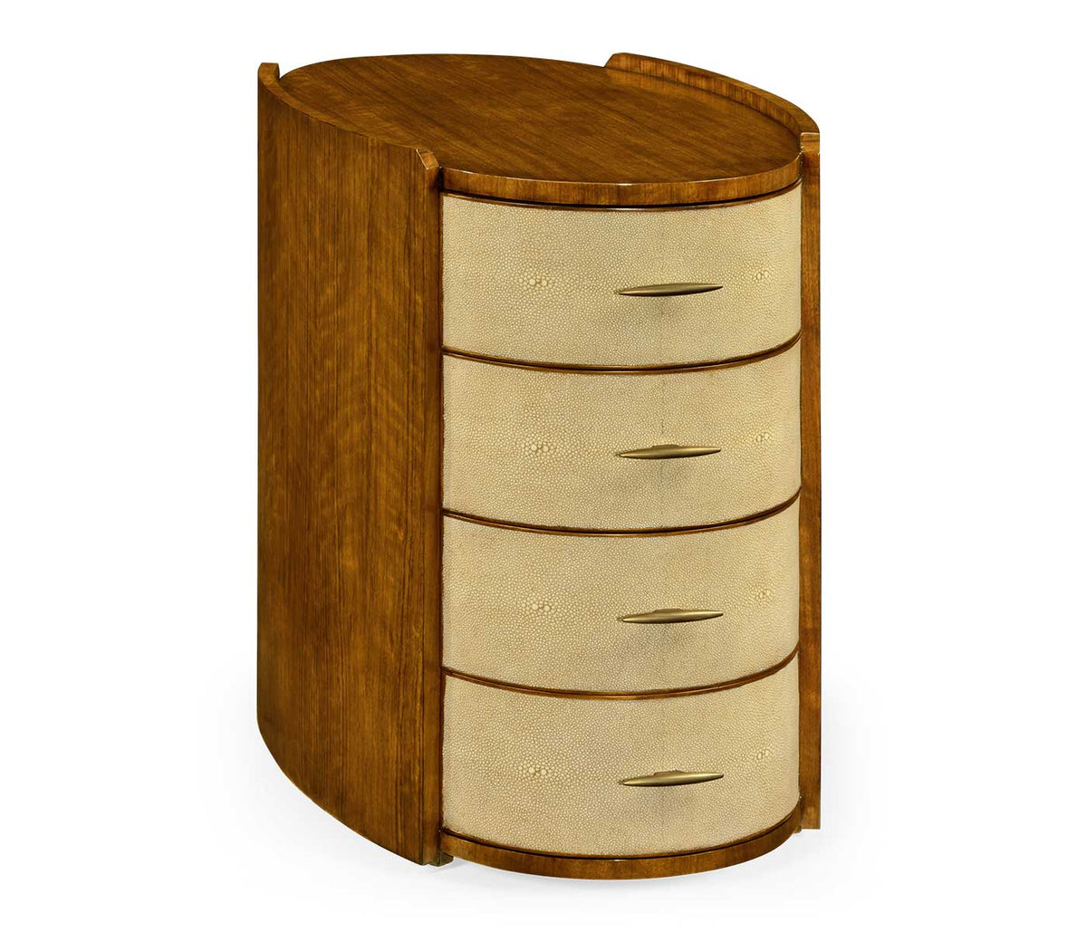 Jonathan Charles Bedroom Narrow Bedside Chest Ivory Faux Shagreen House of Isabella UK