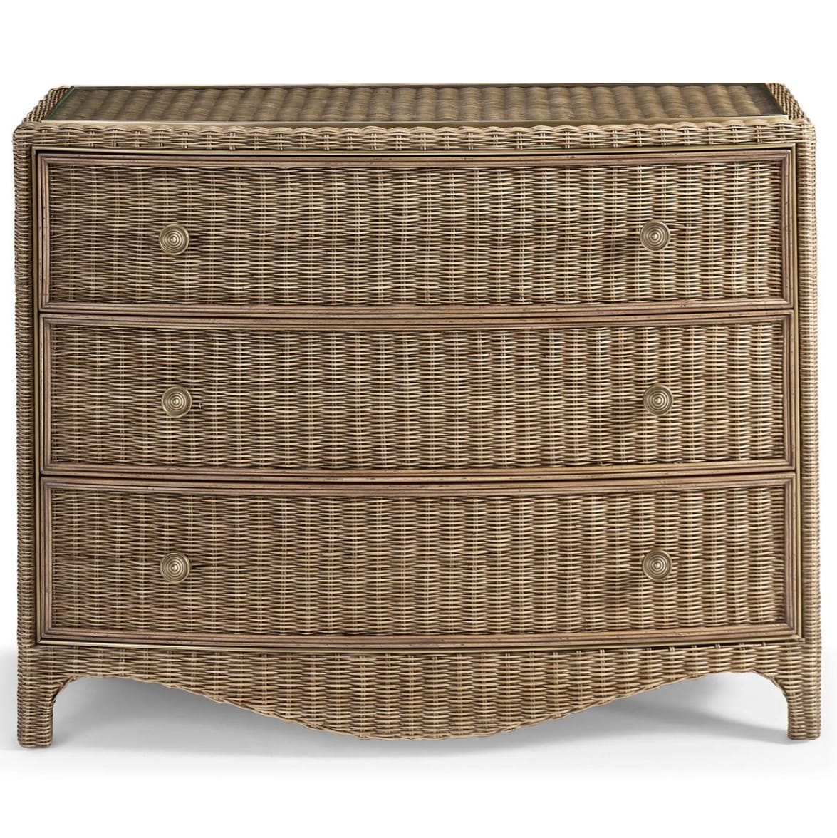 Jonathan Charles Bedroom Palm Court Rattan Bow Front Chest House of Isabella UK