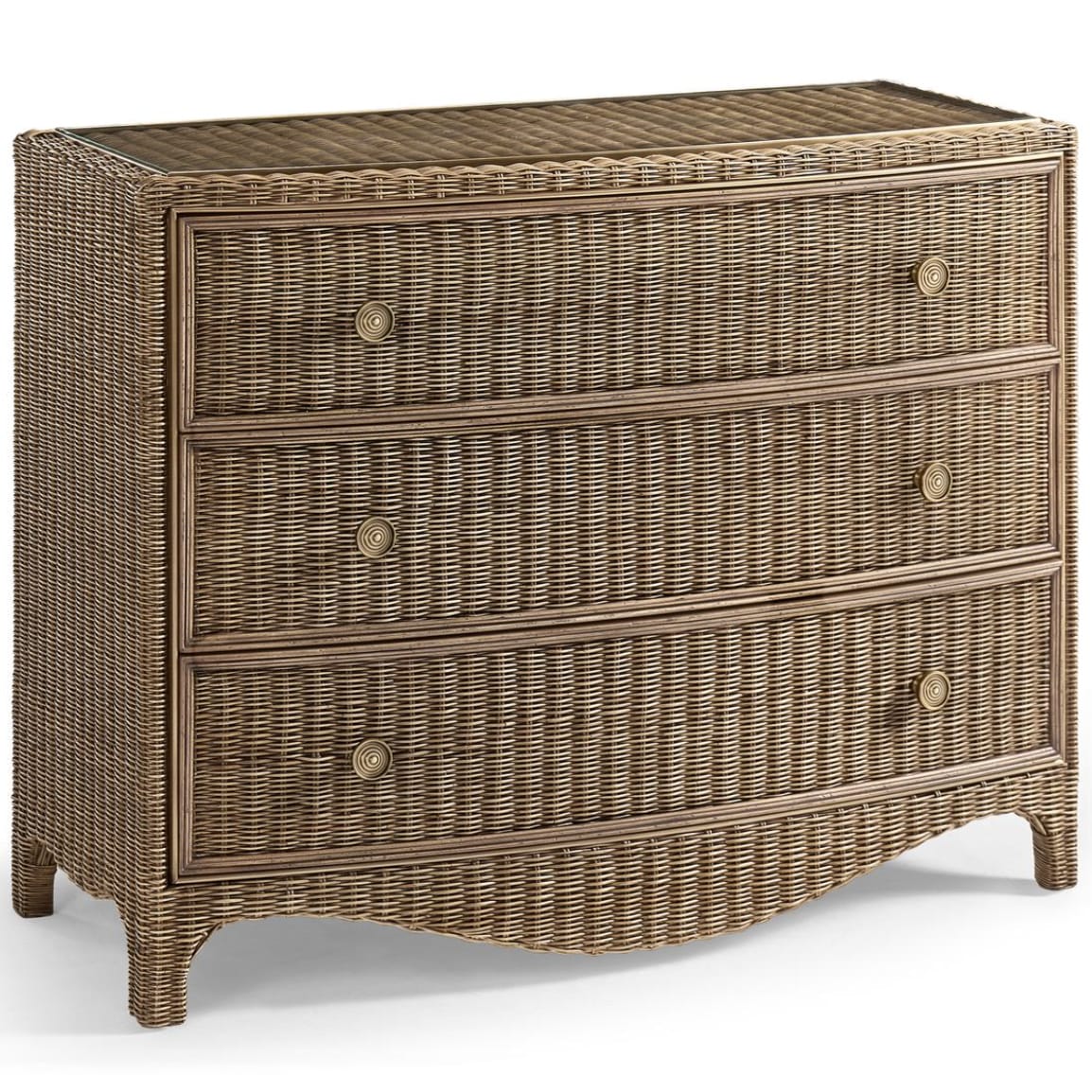 Jonathan Charles Bedroom Palm Court Rattan Bow Front Chest House of Isabella UK
