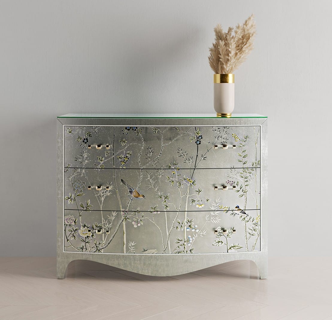 Jonathan Charles Bedroom Shimmering Moon Bow Front Chest House of Isabella UK