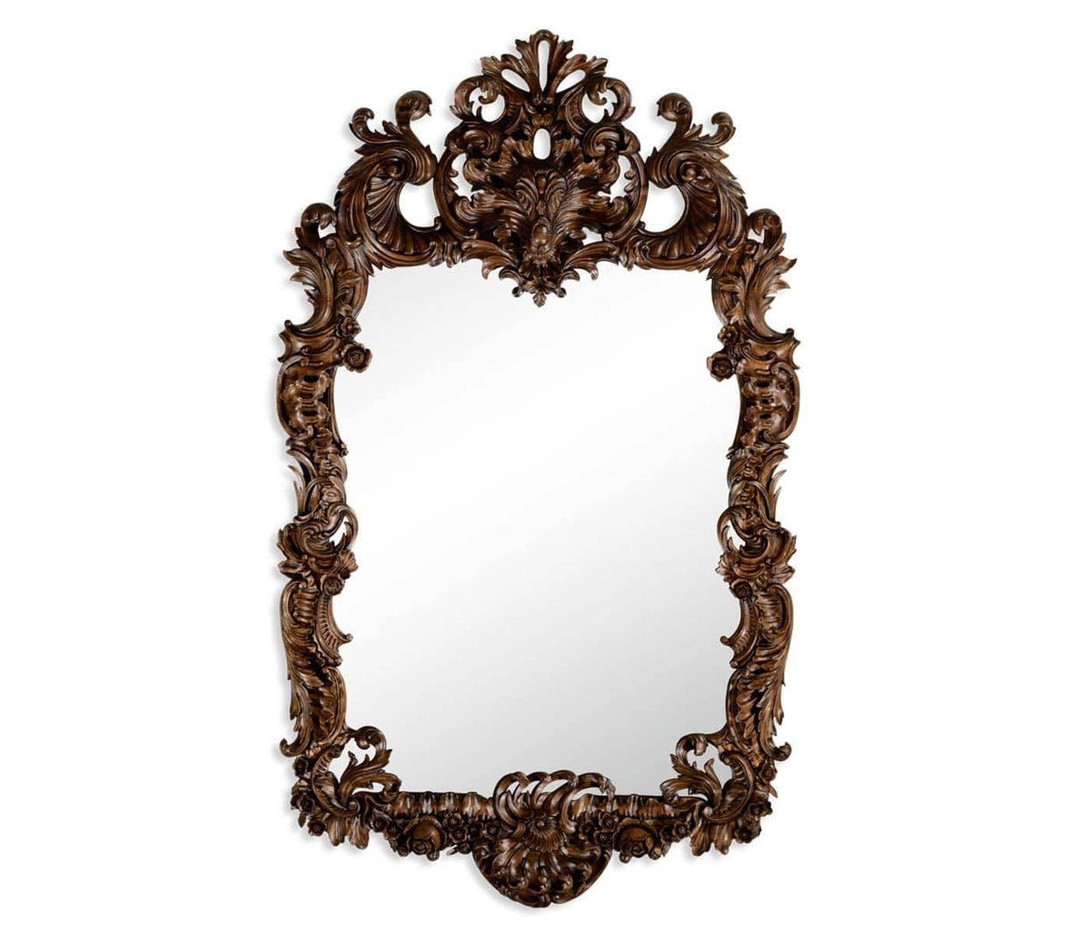 Jonathan Charles Decor Finely Carved Walnut Rococo Style Mirror House of Isabella UK