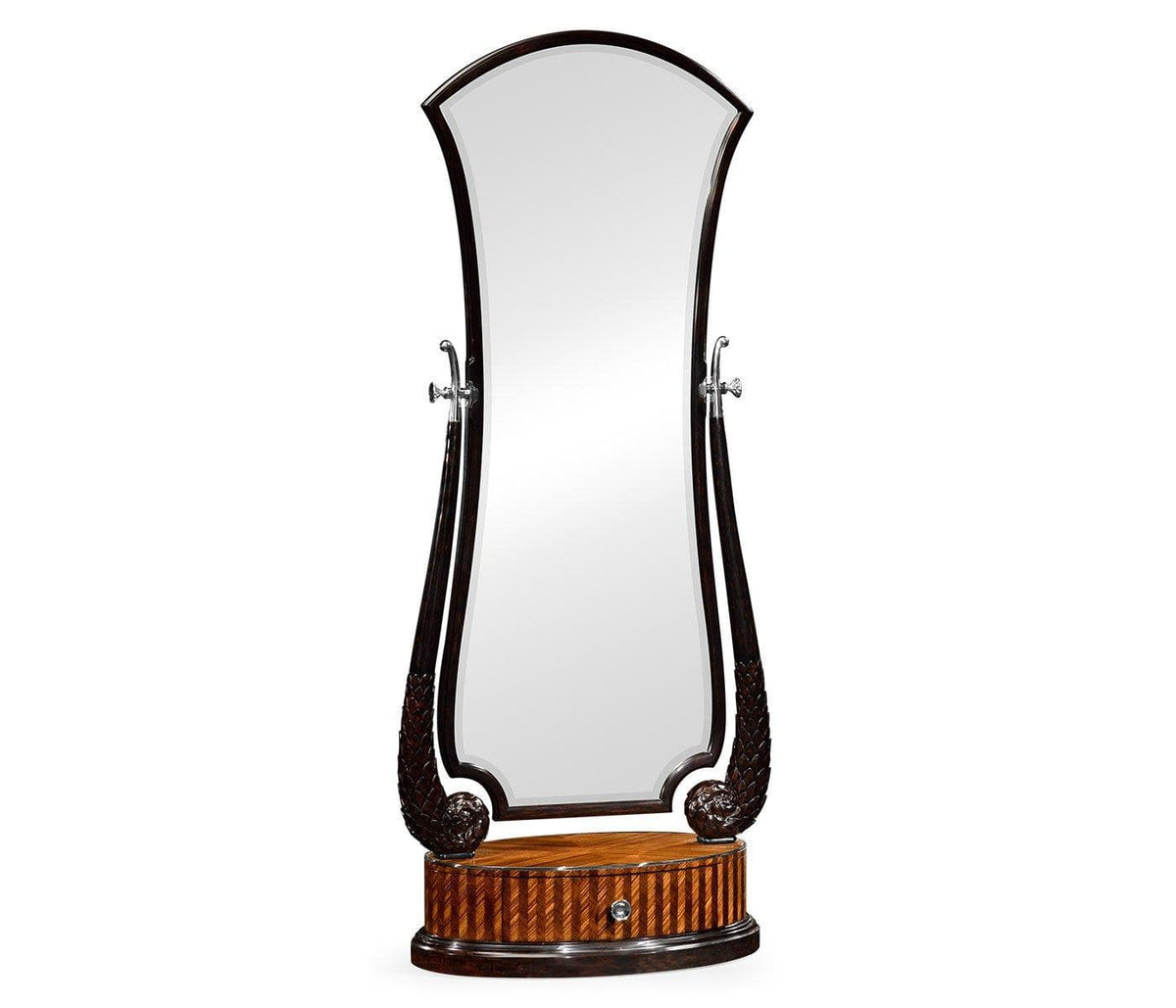 Jonathan Charles Decor Floor Standing Mirror with Feather Inlay House of Isabella UK