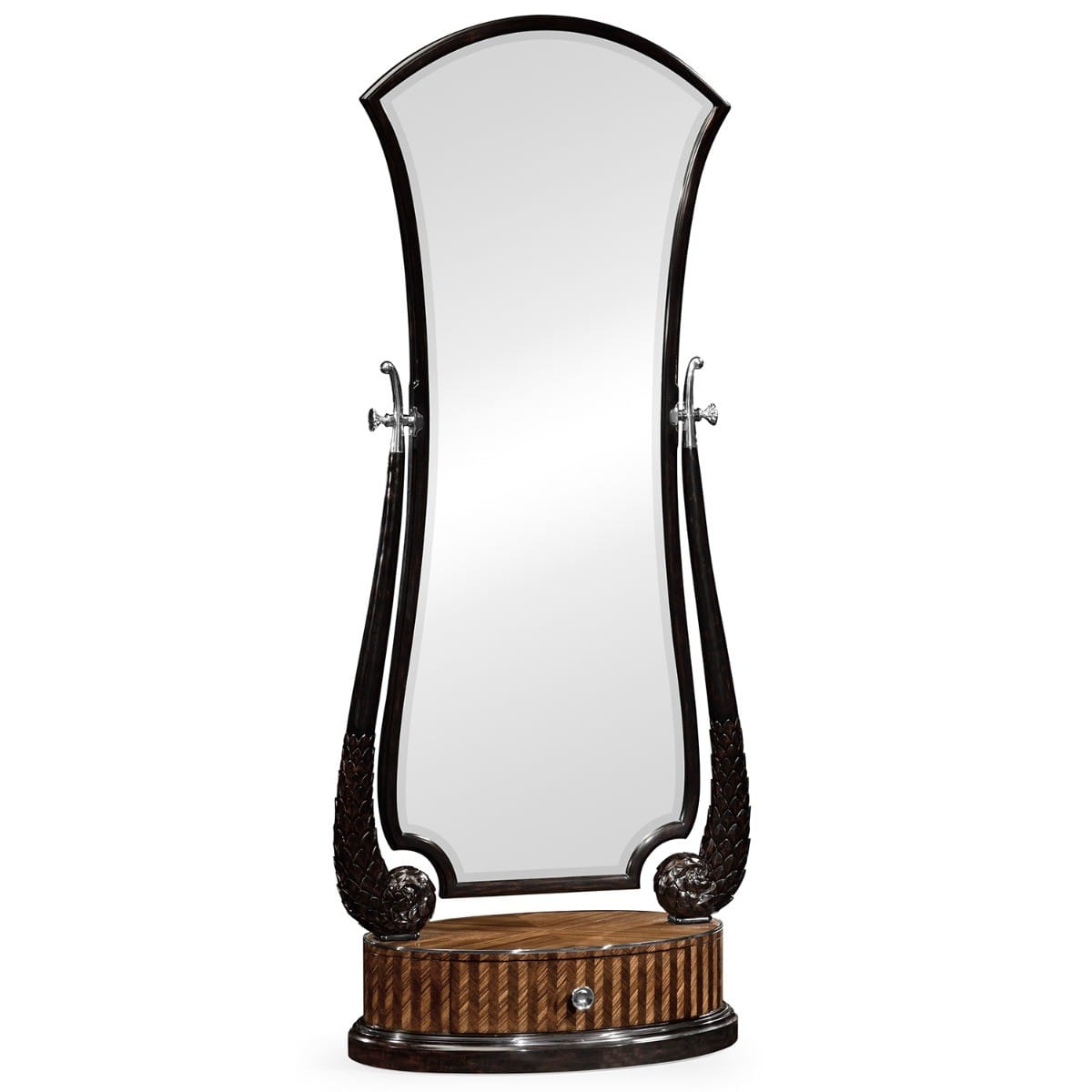 Jonathan Charles Decor Floor Standing Mirror with Feather Inlay House of Isabella UK