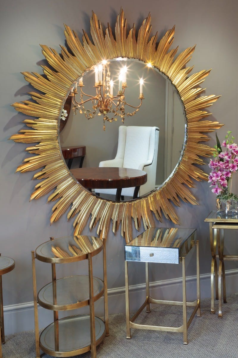 Jonathan Charles Decor Large Wall Mirror Sunburst - Gold House of Isabella UK