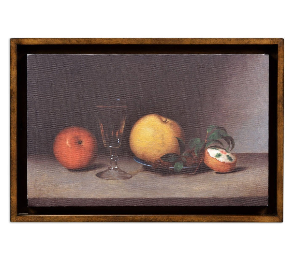 Jonathan Charles Decor Painting on a Honey Walnut Frame Still Life with Apples, Sherry, and Tea Cakes House of Isabella UK