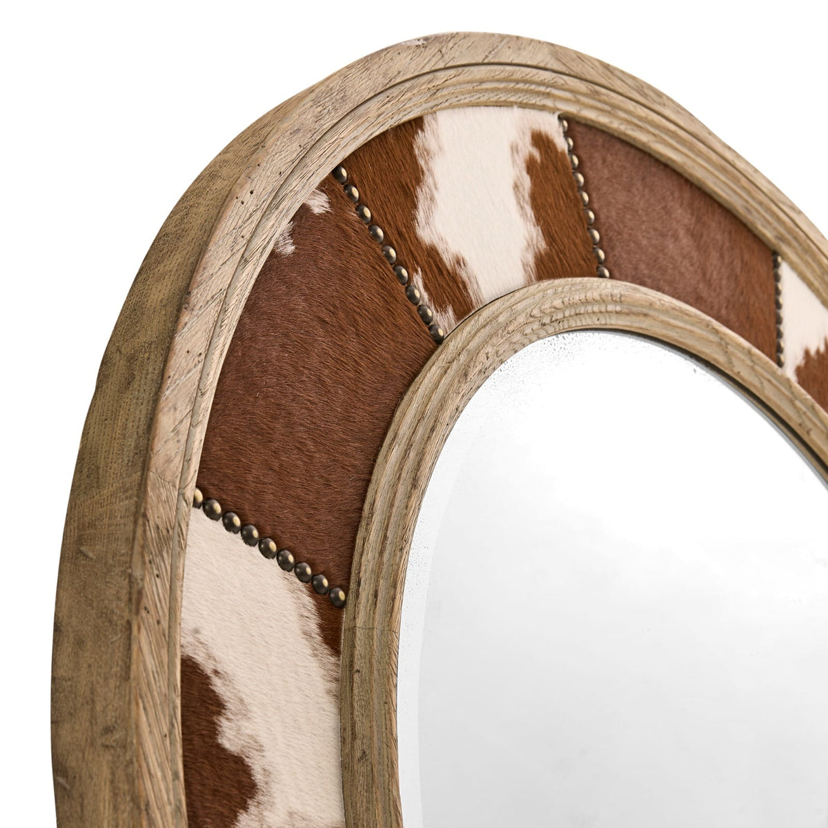 Jonathan Charles Decor Sagehill Round Hide Mirror House of Isabella UK