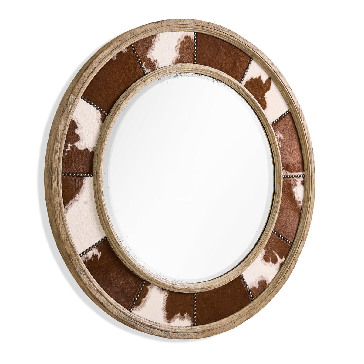 Jonathan Charles Decor Sagehill Round Hide Mirror House of Isabella UK