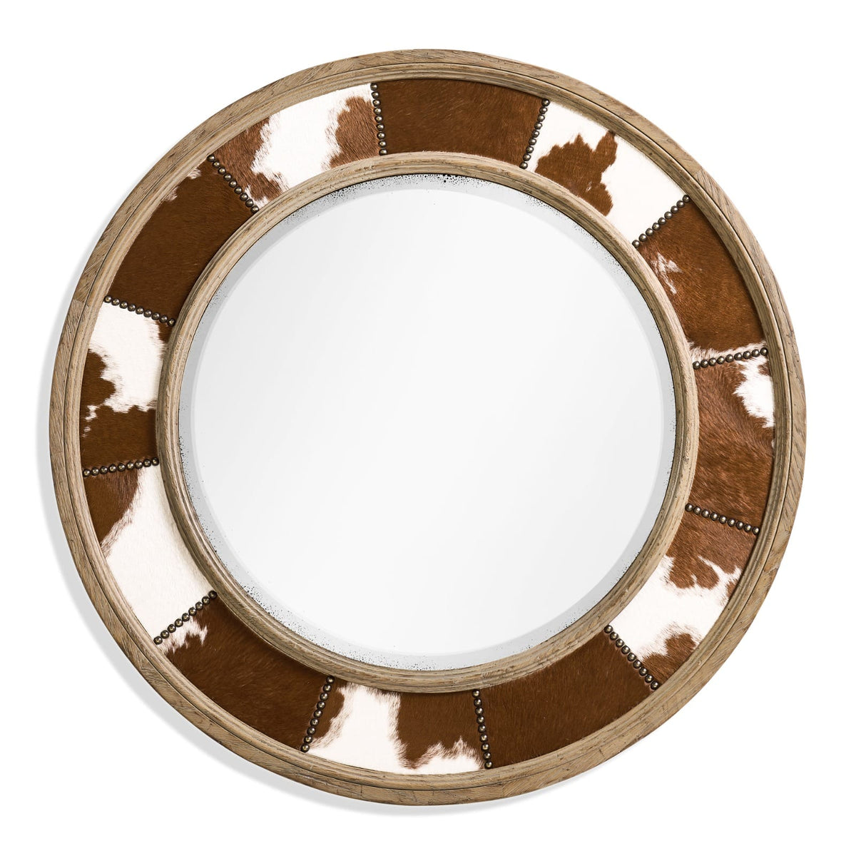 Jonathan Charles Decor Sagehill Round Hide Mirror House of Isabella UK
