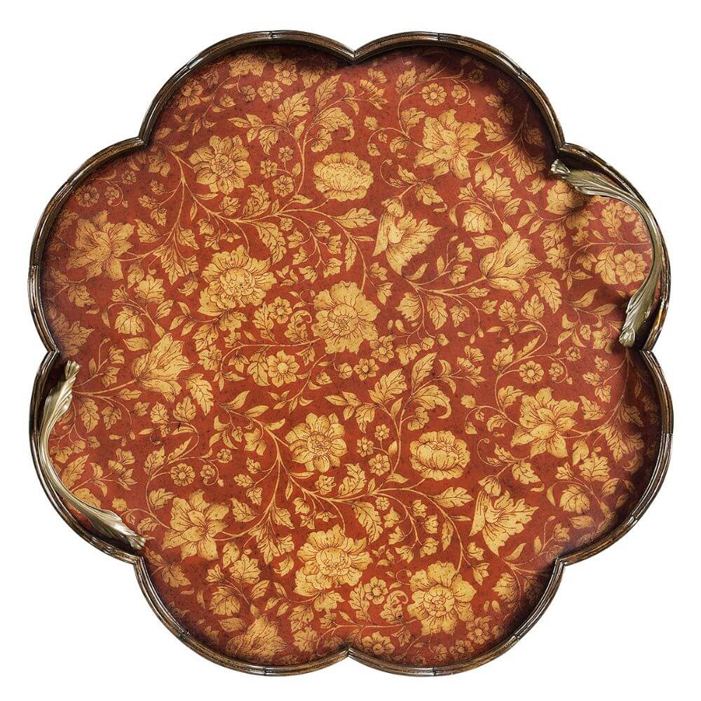 Jonathan Charles Decor Serving Tray Regency Scalloped - Red House of Isabella UK