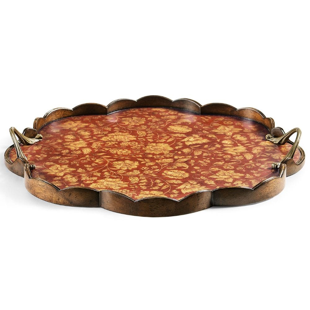Jonathan Charles Decor Serving Tray Regency Scalloped - Red House of Isabella UK