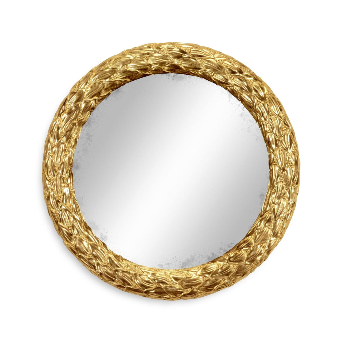 Jonathan Charles Decor Small Round Mirror Water Gilded in Gold House of Isabella UK