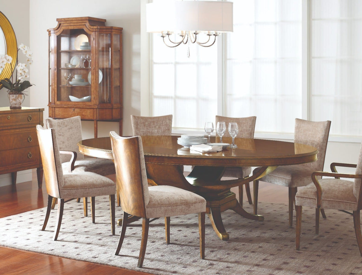 Jonathan Charles Dining Biedermeier Oval Walnut Dining Table House of Isabella UK