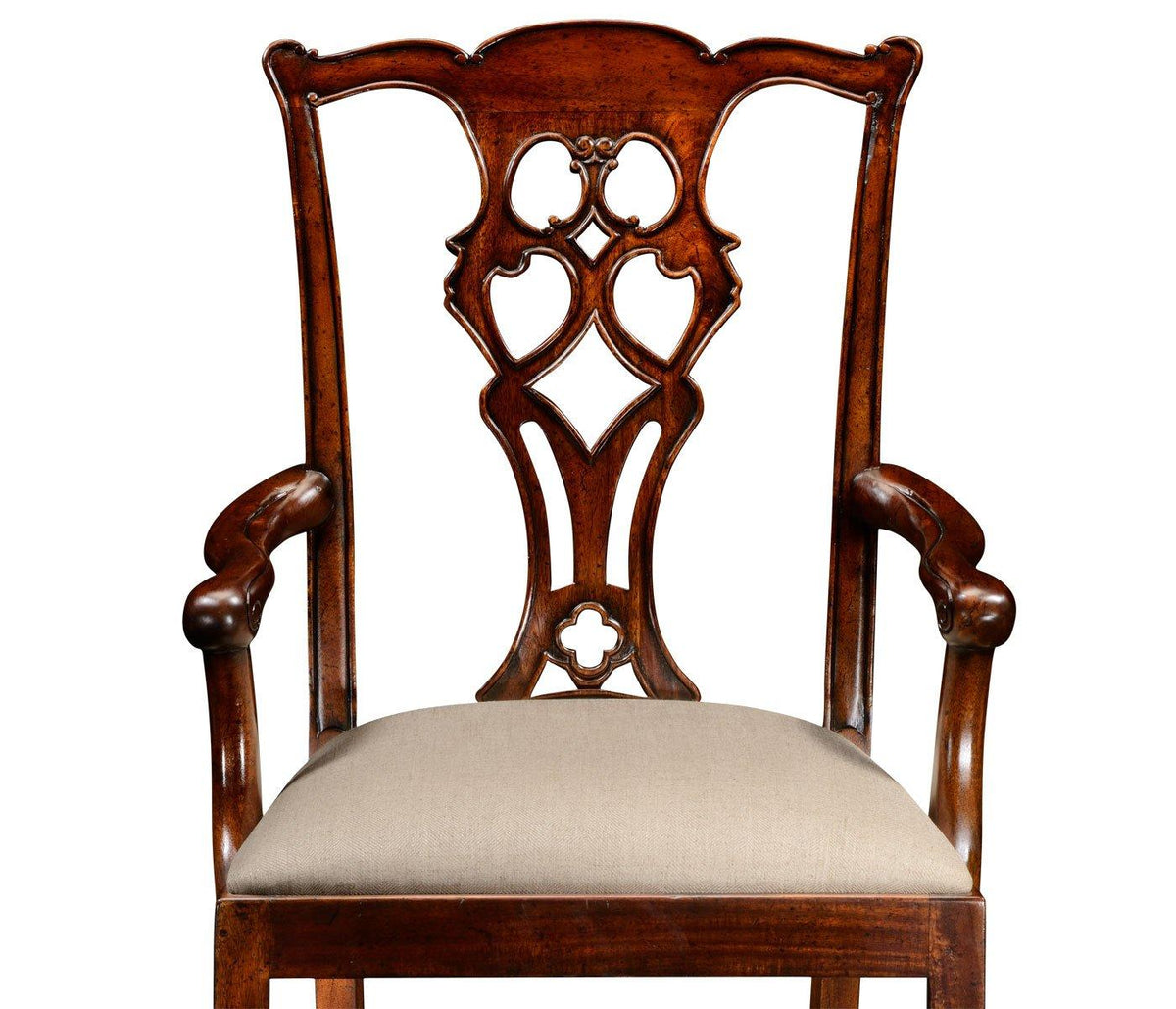 Jonathan Charles Dining Buckingham Chippendale Antique Mahogany Arm Chair in Antwerp House of Isabella UK