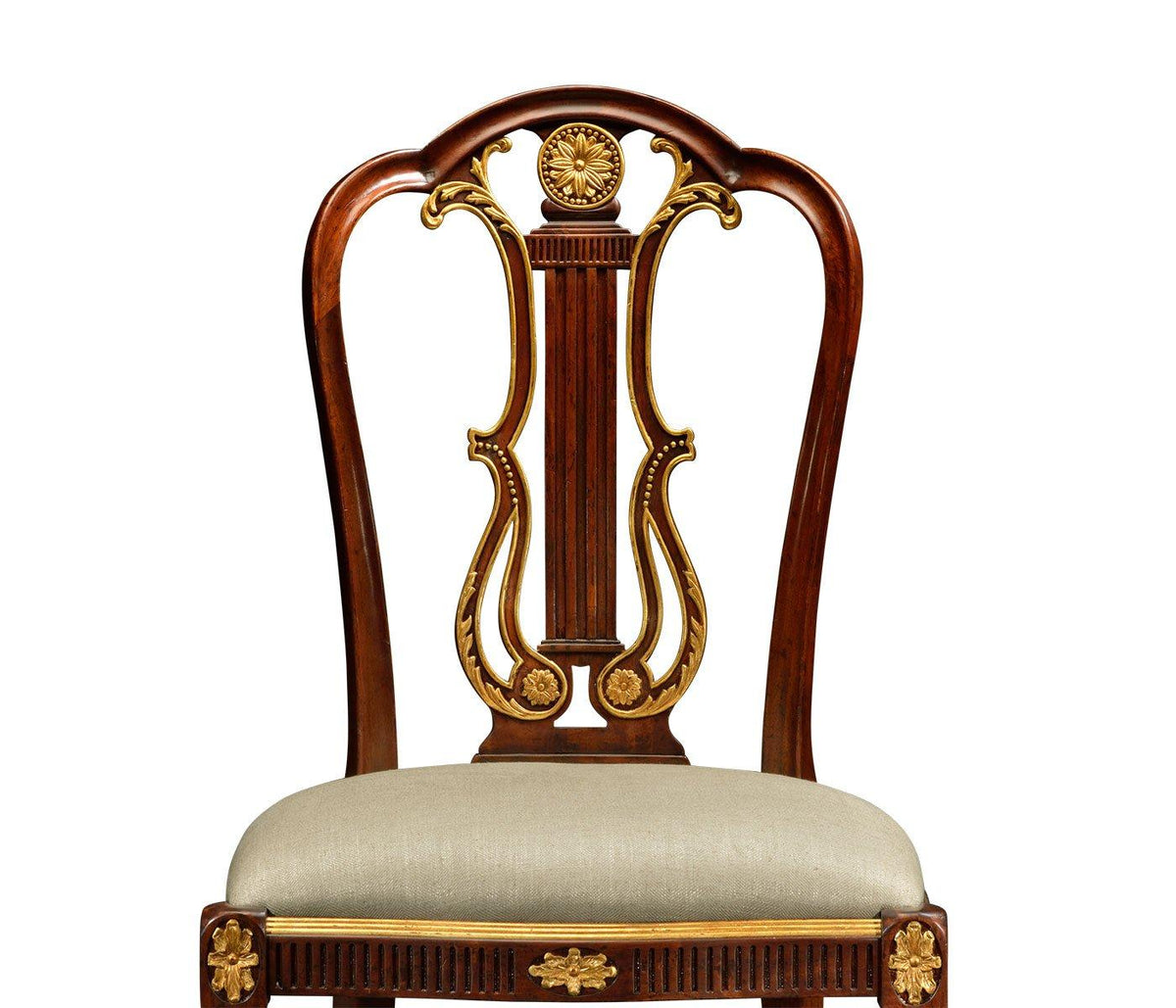 Jonathan Charles Dining Buckingham Gilded Lyre Back Side Chair in Antwerp House of Isabella UK