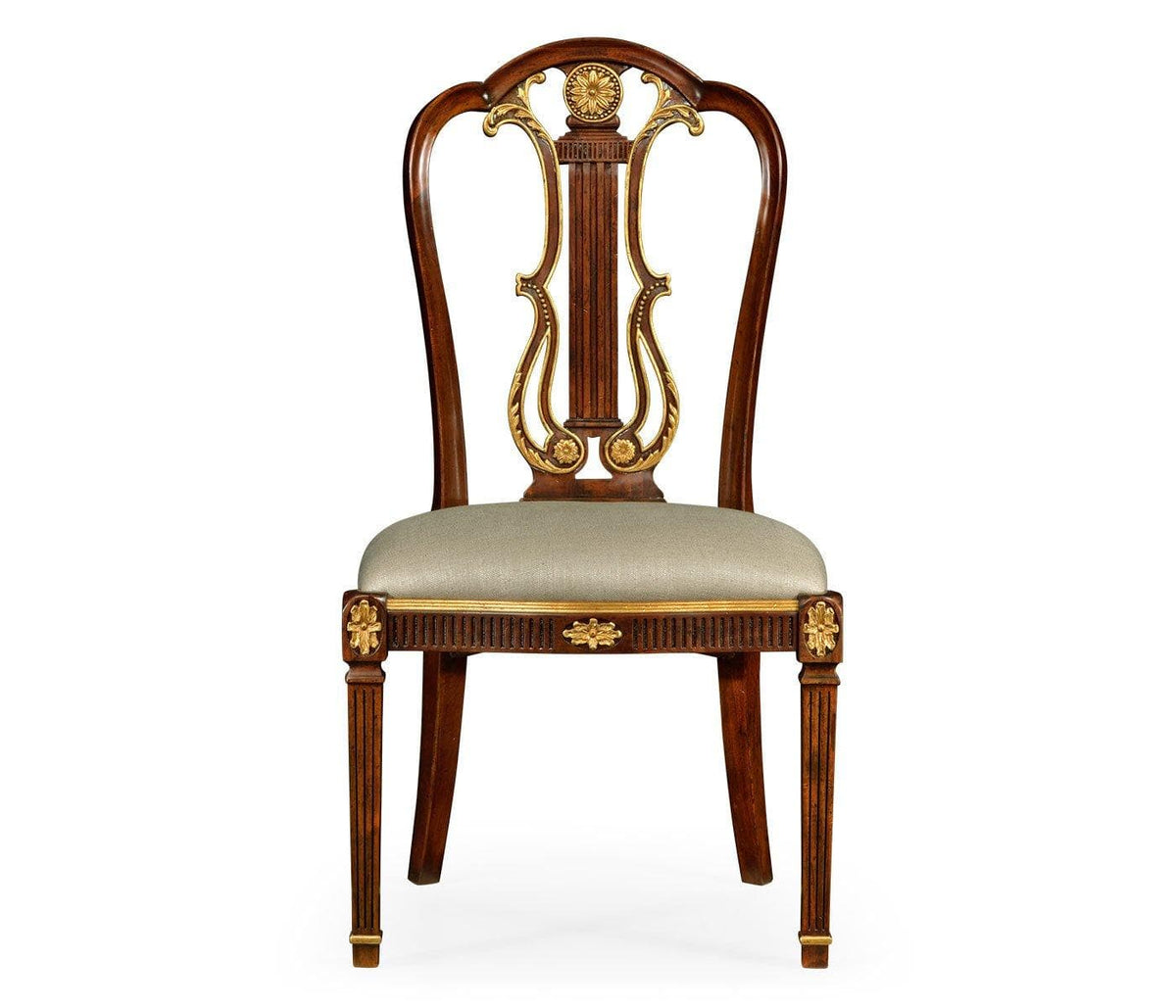 Jonathan Charles Dining Buckingham Gilded Lyre Back Side Chair in Antwerp House of Isabella UK