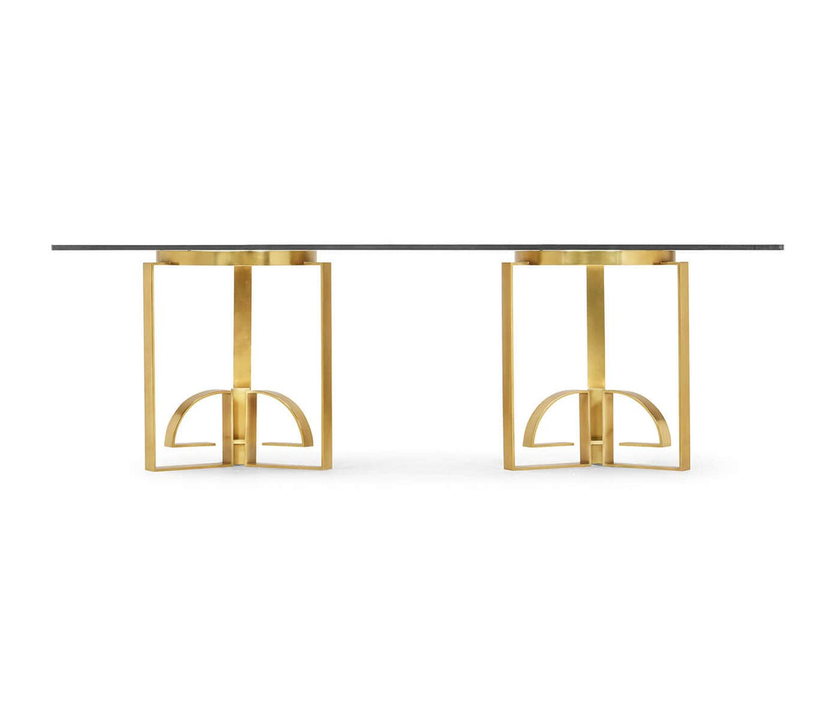 Jonathan Charles Dining Chinoiserie Style Dining Table with Glass Top House of Isabella UK