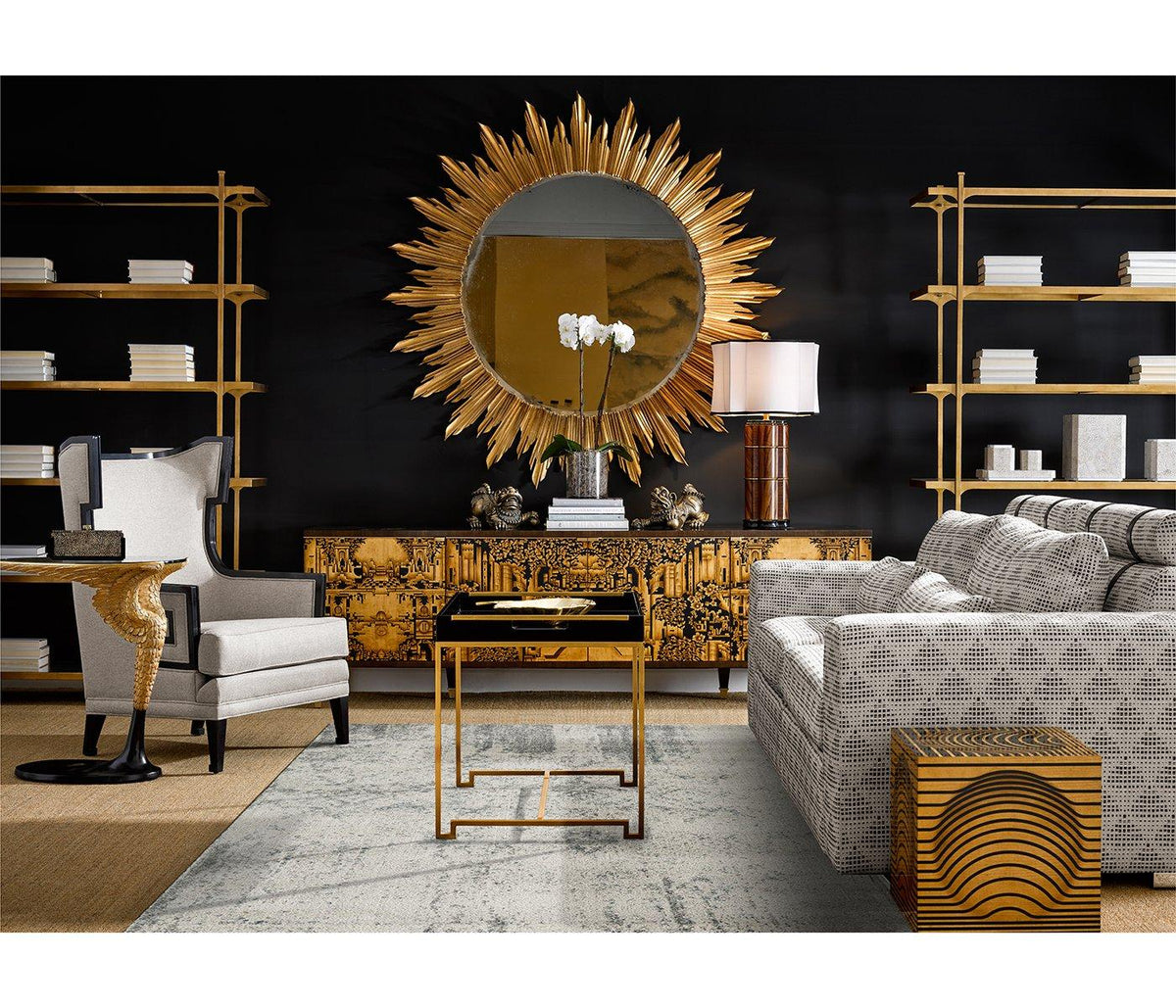 Jonathan Charles Dining Dining Armchair Greek Revival Painted Black - Antwerp House of Isabella UK