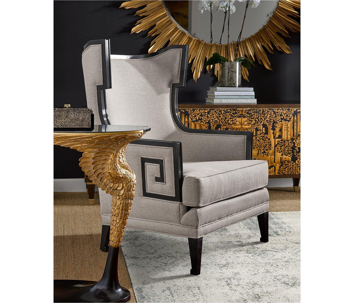 Jonathan Charles Dining Dining Armchair Greek Revival Painted Black - Antwerp House of Isabella UK
