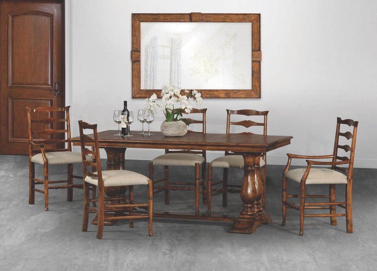 Jonathan Charles Dining Dining Chair Rustic Ladder Back in Antwerp - Country Walnut House of Isabella UK