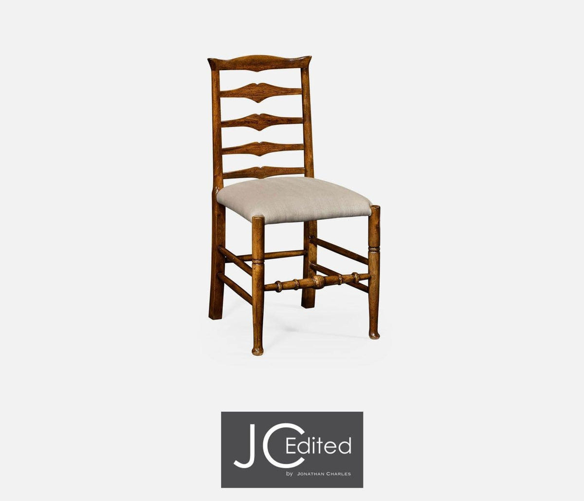 Jonathan Charles Dining Dining Chair Rustic Ladder Back in Antwerp - Country Walnut House of Isabella UK