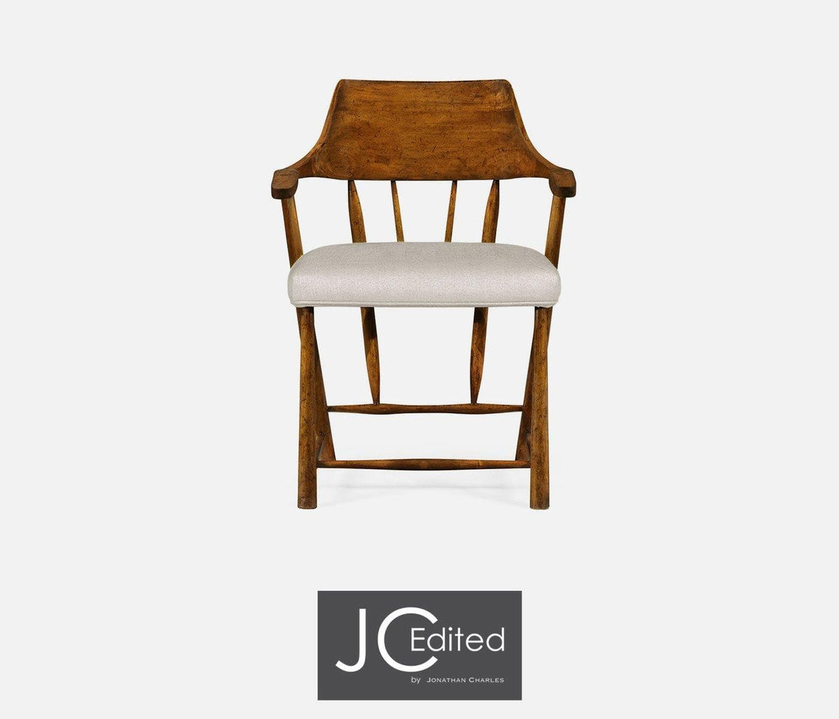Jonathan Charles Dining Dining Chair Smokers Style in Mazo - Country Walnut House of Isabella UK