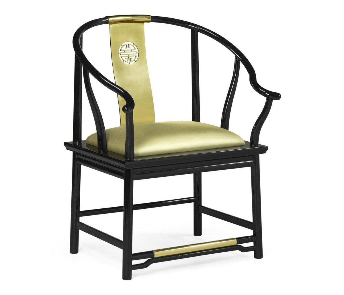 Jonathan Charles Dining Dining Chair with Arms Asian Fusion in Gold Silk House of Isabella UK