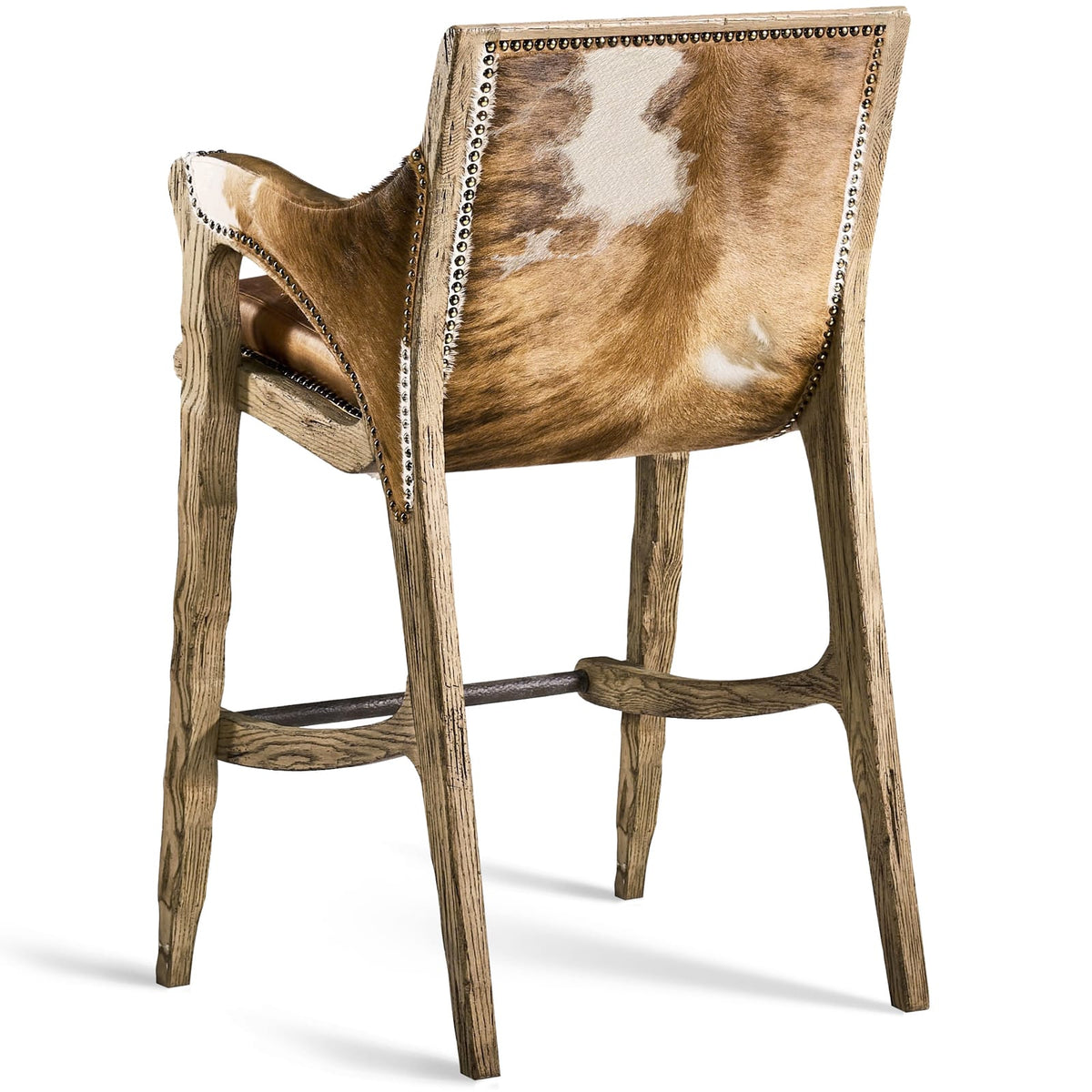Jonathan Charles Dining Echo Canyon Leather and Hide Bar Stool House of Isabella UK