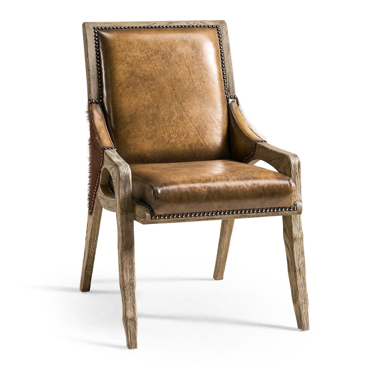 Jonathan Charles Dining Echo Canyon Leather and Hide Side Dining Chair House of Isabella UK
